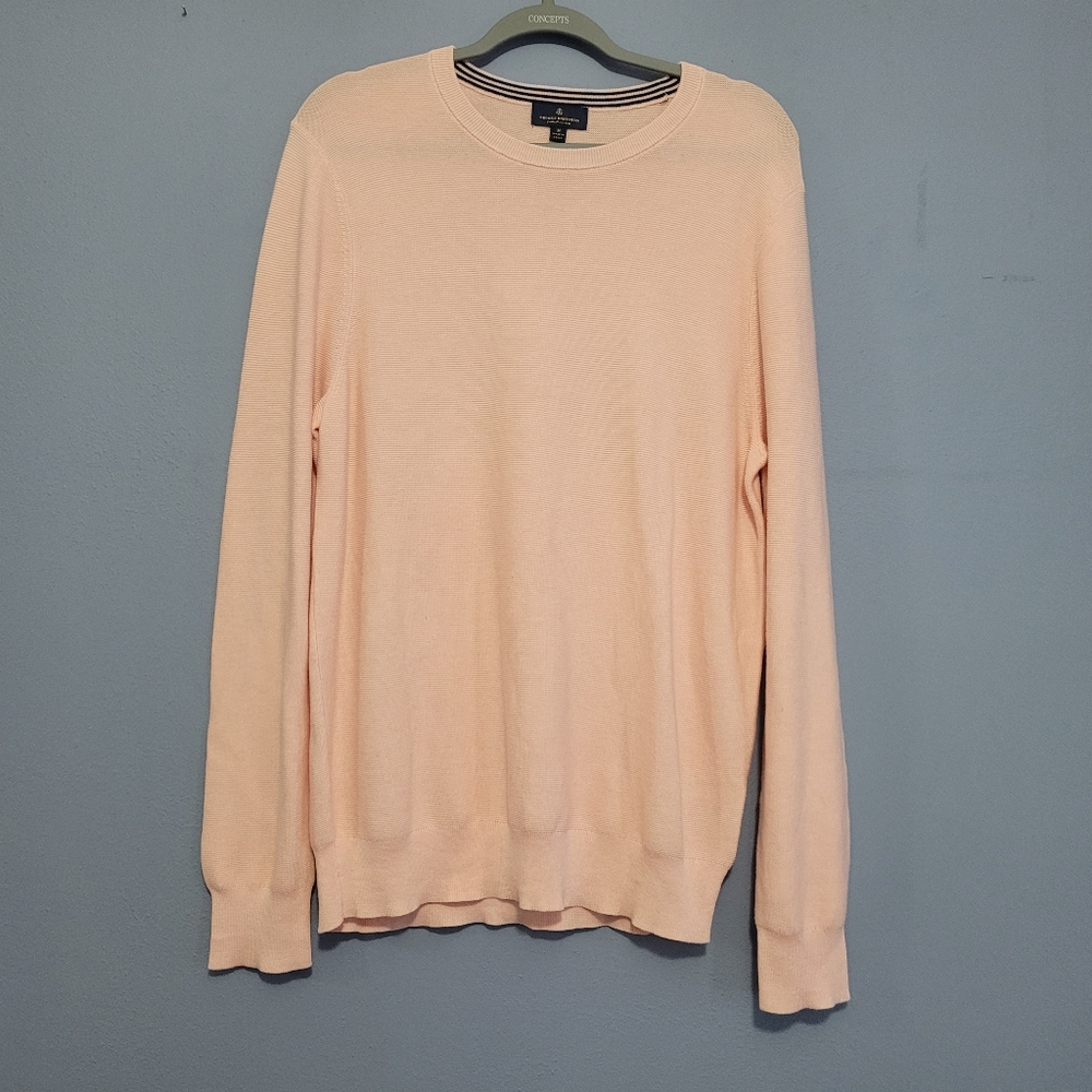 Brooks&Brothers Medium Pullover Knit Sweater Pale Pink Long Sleeve Supima Cotton